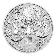 Silver Lunar Coin 2024 - Year of the Dragon - 1/2 oz