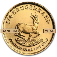 Gold South African Krugerrand Coin Random Year - 1/4 oz